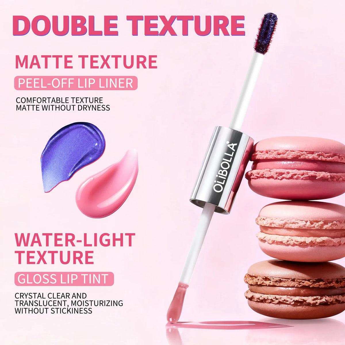 Double-Ended Peel-Off Lip Stain & Shimmer Lip Gloss Pen Lip Gloss Pen QXL