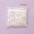 100-Pack Disposable Eyelash Glue Ring Holders – Pink & Clear Lash Glue Ring Holder QXL white-100pcs