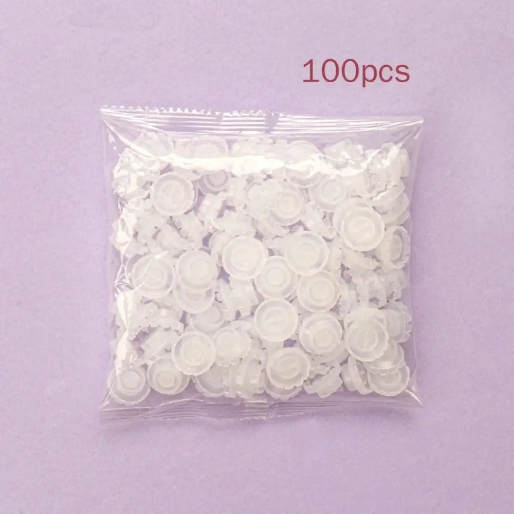 100-Pack Disposable Eyelash Glue Ring Holders – Pink & Clear Lash Glue Ring Holder QXL white-100pcs