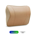 Leather Car Headrest Pillow & Lumbar Cushion | Memory Foam Car Seat Cushion Set QXL C