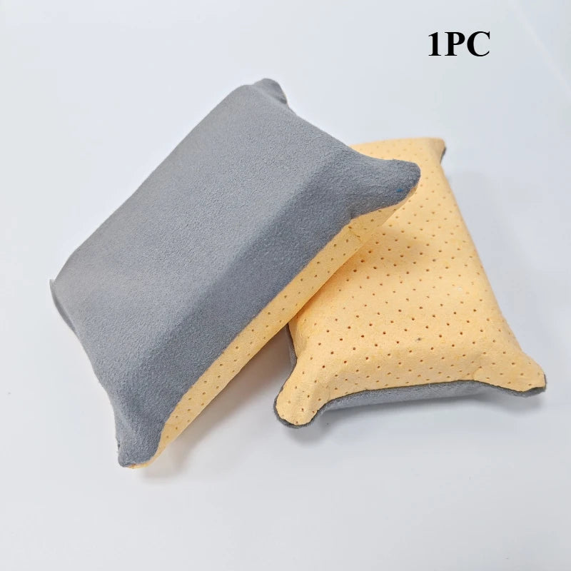 Double-Sided Velvet Sponge Block for Car Mirror & Glass Car Cleaning Sponge QXL Light Grey 1pc