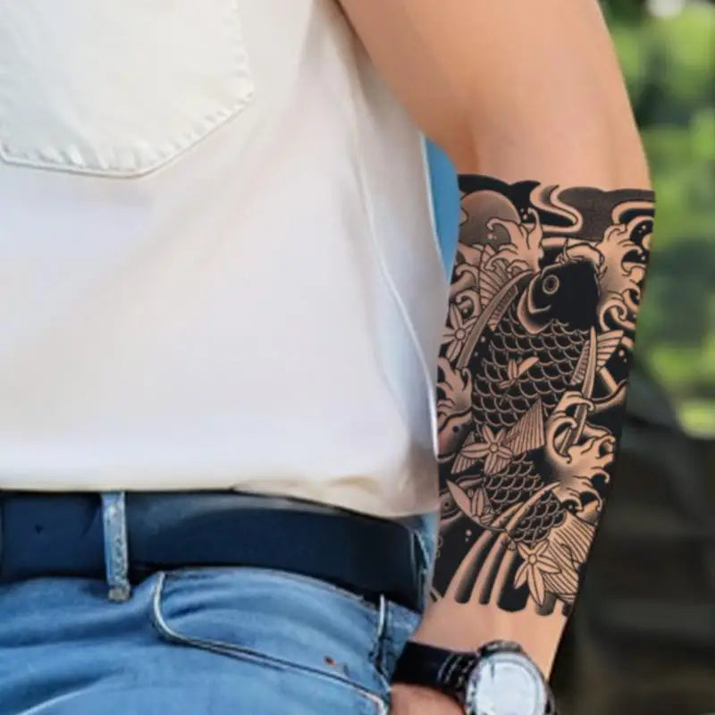 3D Koi Fish Temporary Tattoo Stickers | Waterproof Body Art Temporary Tattoo Sticker QXL