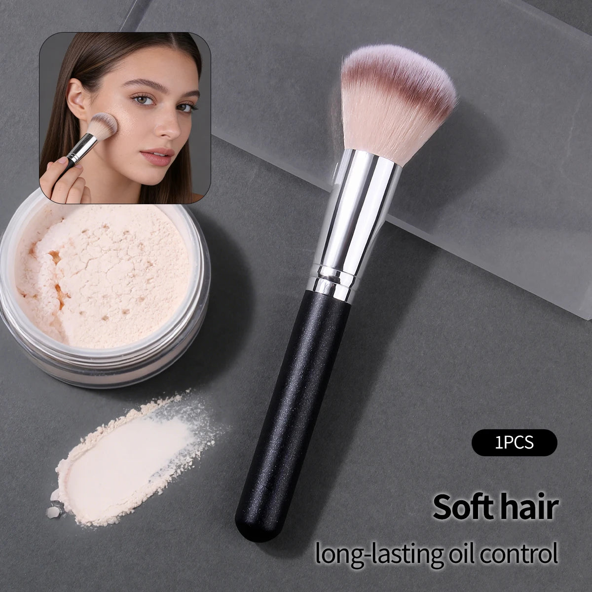 KOSSHOW Large Soft Powder & Blush Makeup Brush Powder & Blush Brush QXL black