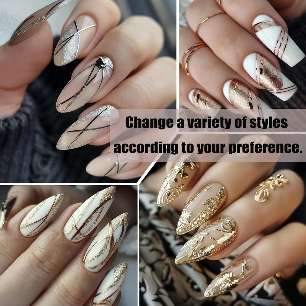 Metallic Liner Nail Gel Polish 3 Colors UV/LED Soak Off 10ml Nail Art Gel Polish QXL