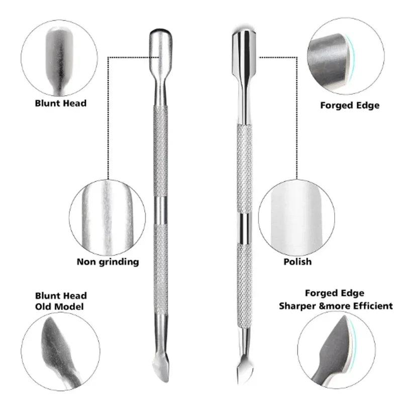 Stainless Steel Cuticle Scissor & Pusher Manicure Set Cuticle Manicure Set QXL