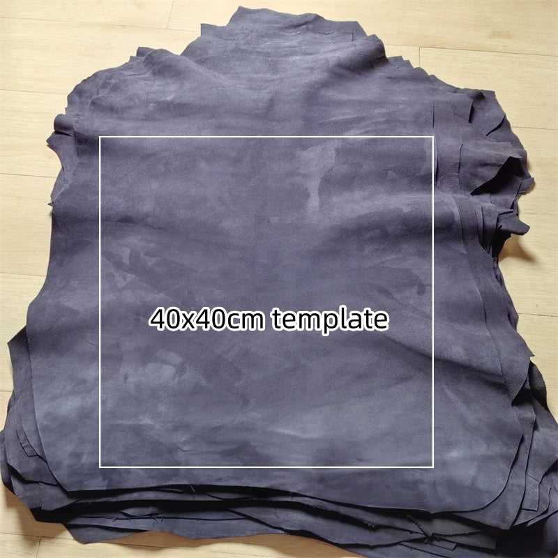 Blue Black Frosted Sheepskin Leather Fabric 0.6–1mm DIY Leather Craft Fabric QXL