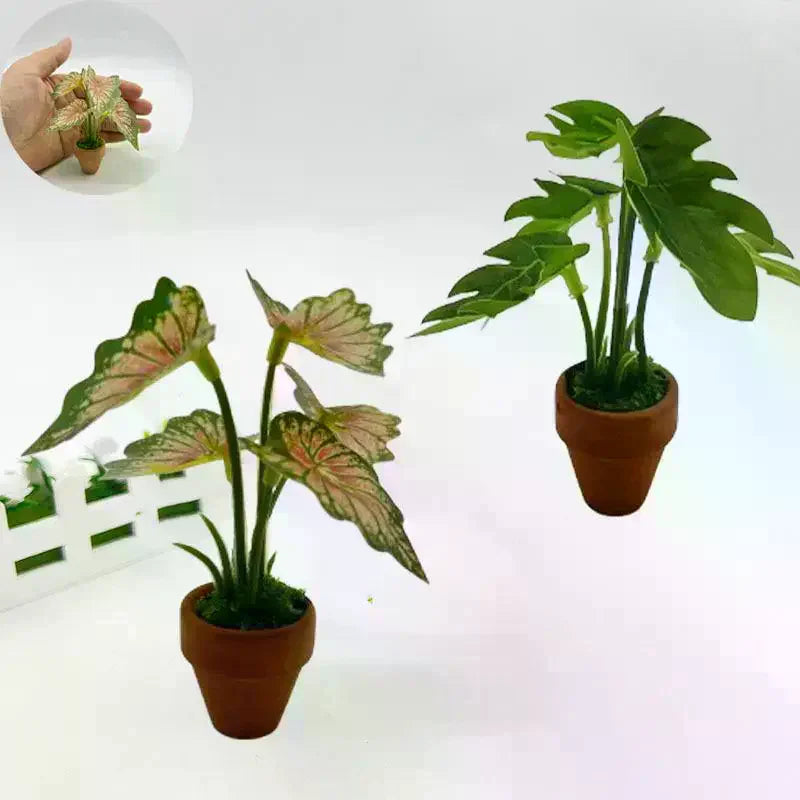 Miniature Dollhouse Potted Plant | Scandinavian Style Decor Dollhouse Miniature QXL