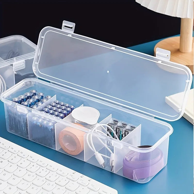 Desktop Cable Organizer Box with Dividers | USB & Chargers Desktop Storage Organizer QXL