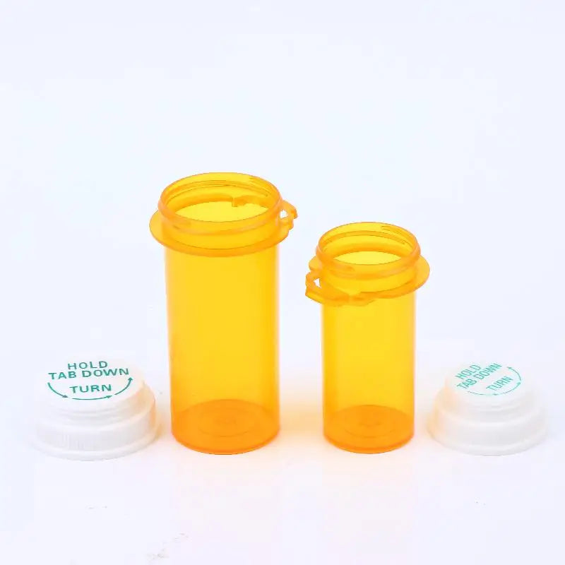Child-Resistant Plastic Pill Bottles | Double Cap | 5/10/20-Pack Pill Storage Bottles QXL