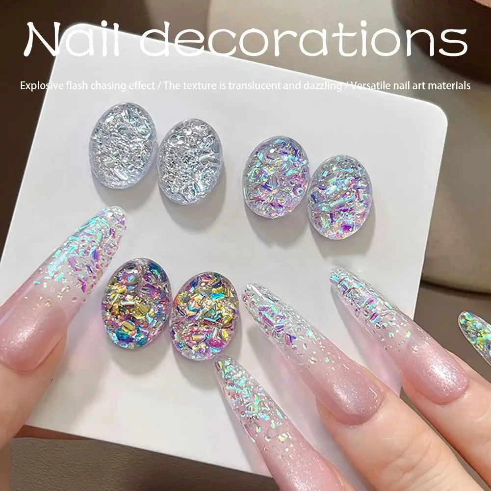 Iridescent Nail Glitter Flakes | Sparkle Sequin Pigment Powder Nail Glitter Flakes QXL
