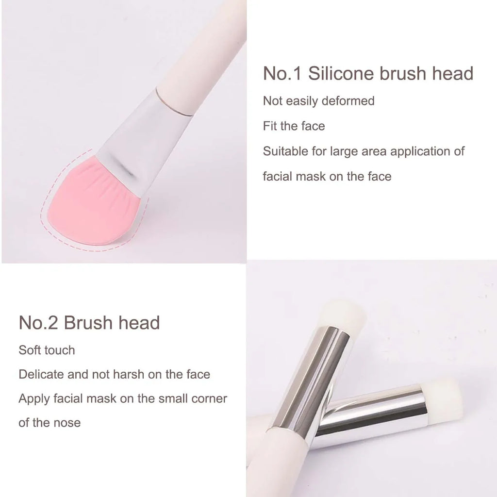 Double-Ended Silicone Face Mask Brush | Soft Dual-Tip Silicone Mask Brush QXL