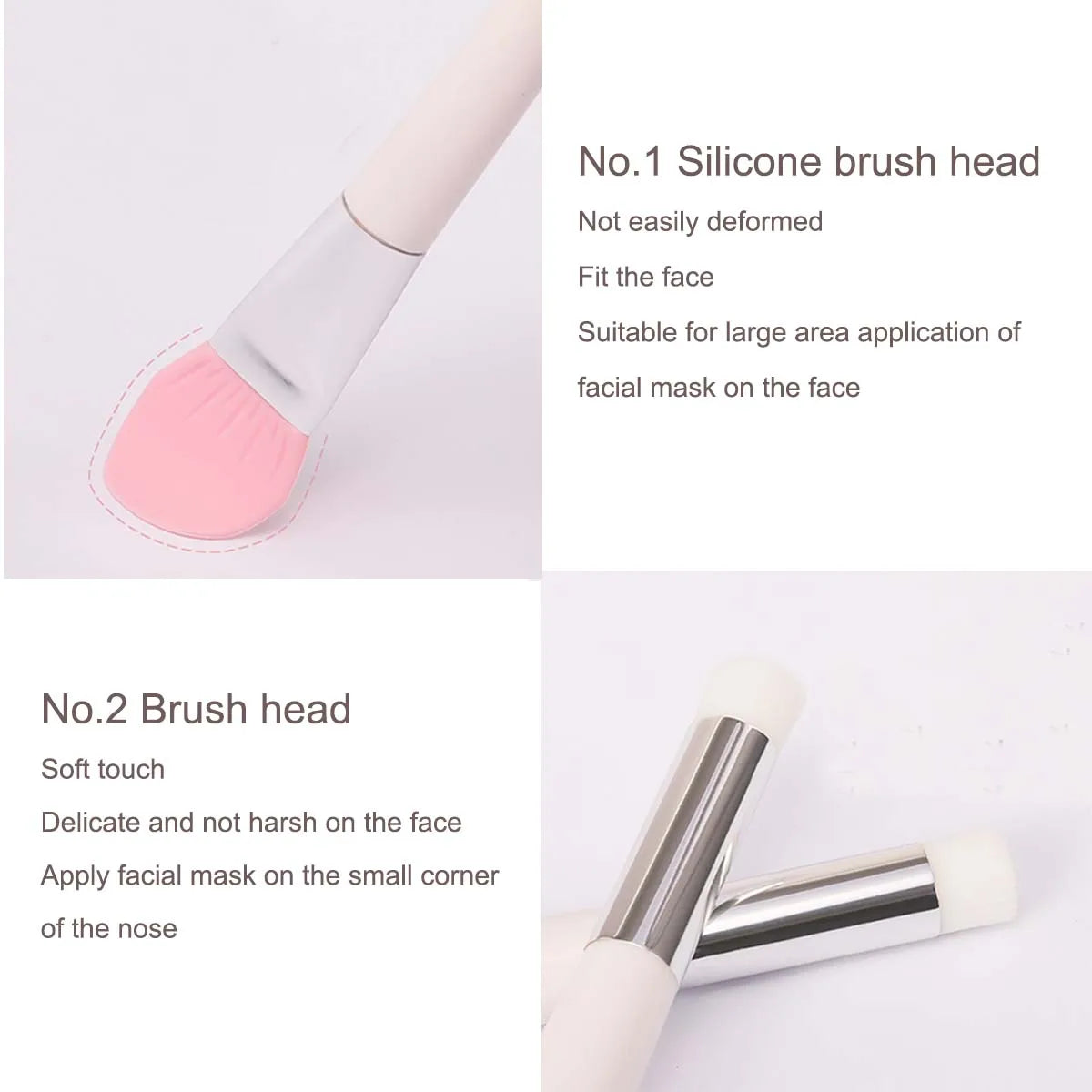 Double-Ended Silicone Face Mask Brush | Soft Dual-Tip Silicone Mask Brush QXL