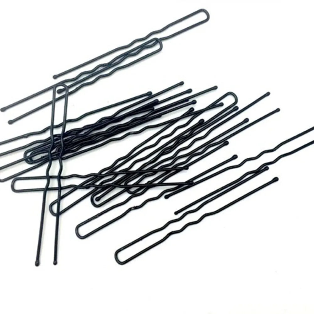 50-Pack Black U-Shaped Wave Hair Pins & Barrette Clips Hair Pins & Clips QXL