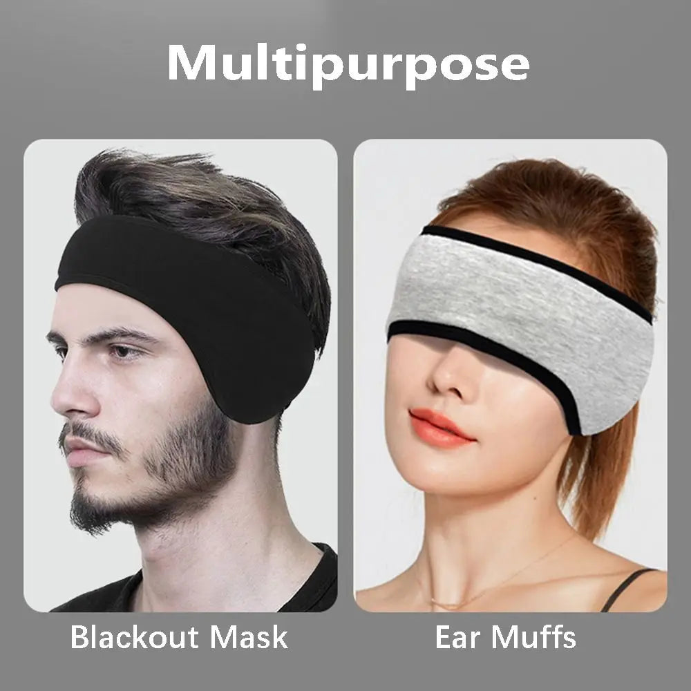 2-in-1 Blackout Sleep Mask with Noise-Reducing Ear Muffs Sleep Mask QXL
