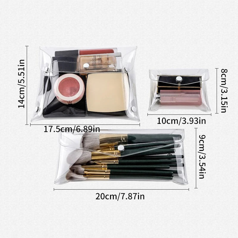 PVC Transparent Makeup Brush Bag | Travel Organizer Pouch Makeup Brush Bag QXL