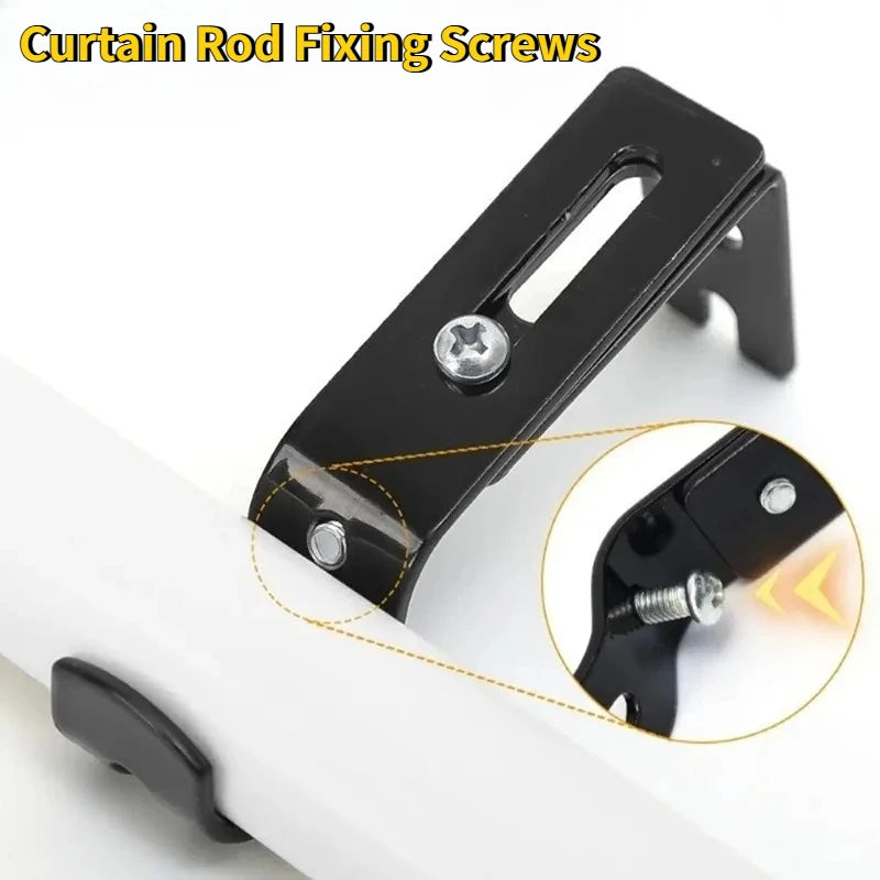 2-Pack Adjustable Wall-Mount Curtain Rod Brackets – Metal Curtain Rod Brackets QXL