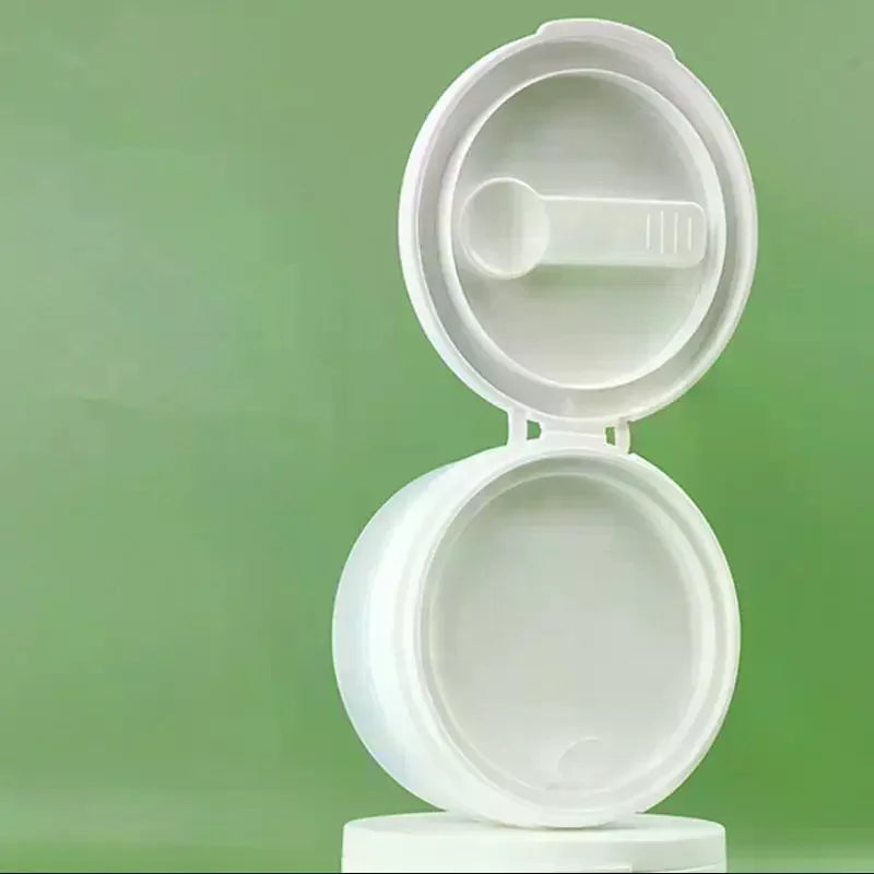 Refillable Travel Cosmetic Jar 50/120g – Flip Cover & Spoon Cosmetic Storage Jar QXL