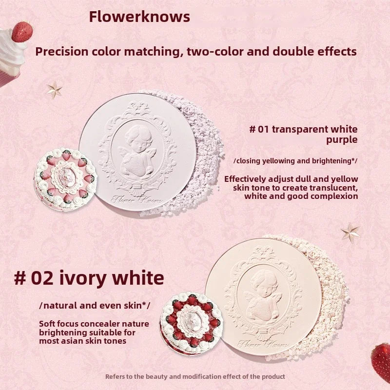 Flower Knows Strawberry Cupid Mineral Pressed Powder Foundation Pressed Powder Foundation QXL