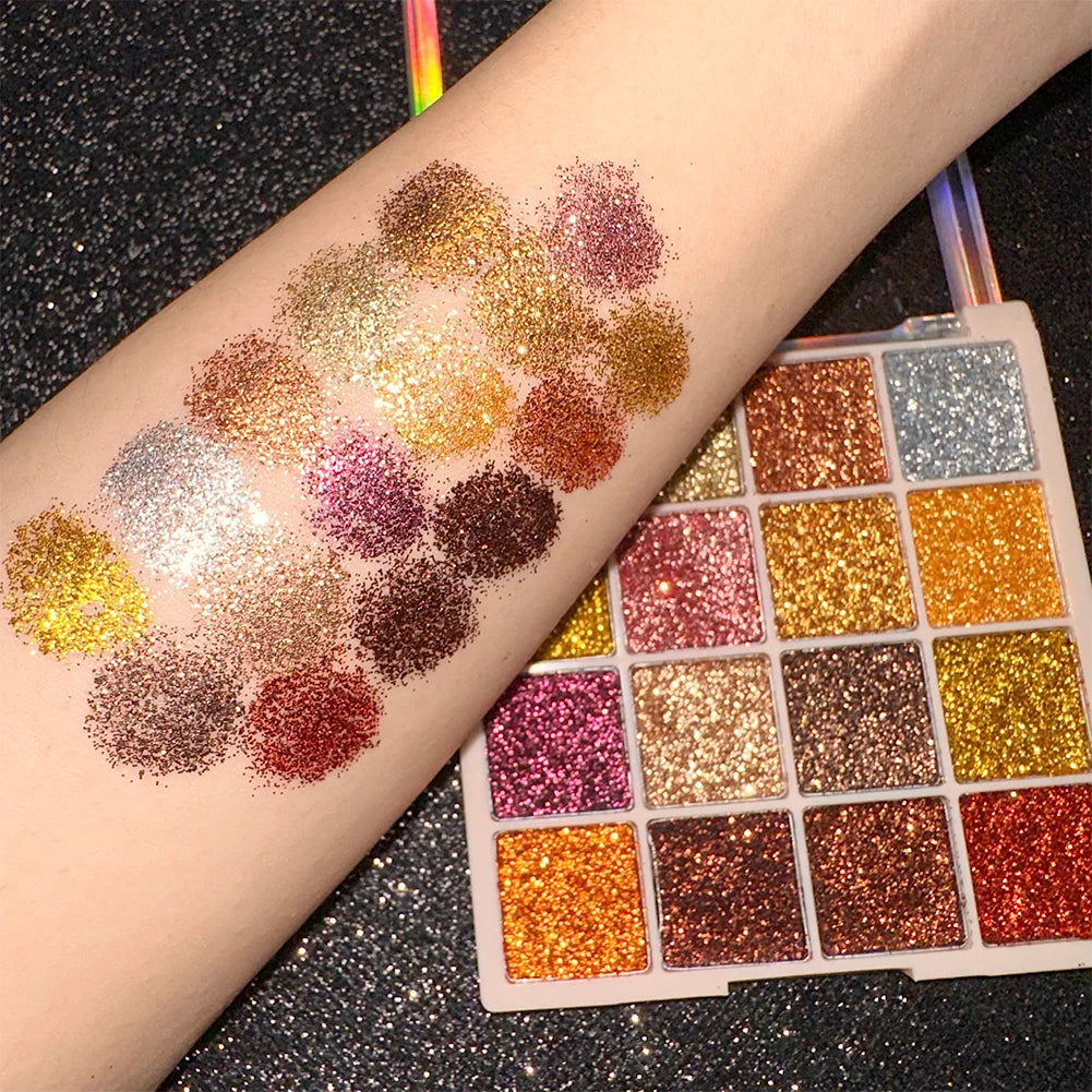 VERONNI 16-Color Glitter Eyeshadow Palette | Diamond Shimmer Glitter Eyeshadow Palette QXL