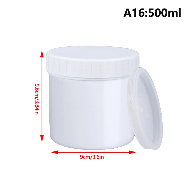 Empty Plastic Jars with Lids 30–1000ml | Cosmetic & Food Storage Cosmetic Storage Jar QXL 500ML White