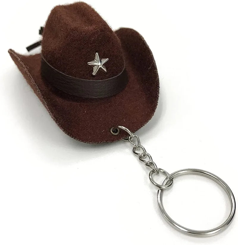 Mini Cowboy Hats – Car Mirror, Bag & Keychain Charms Mini Hat Charm QXL FMM003-Brown
