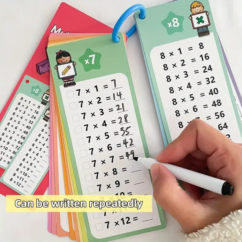 15-Piece Math Flash Cards for Kids | Multiplication Chart Set Math Flash Cards QXL