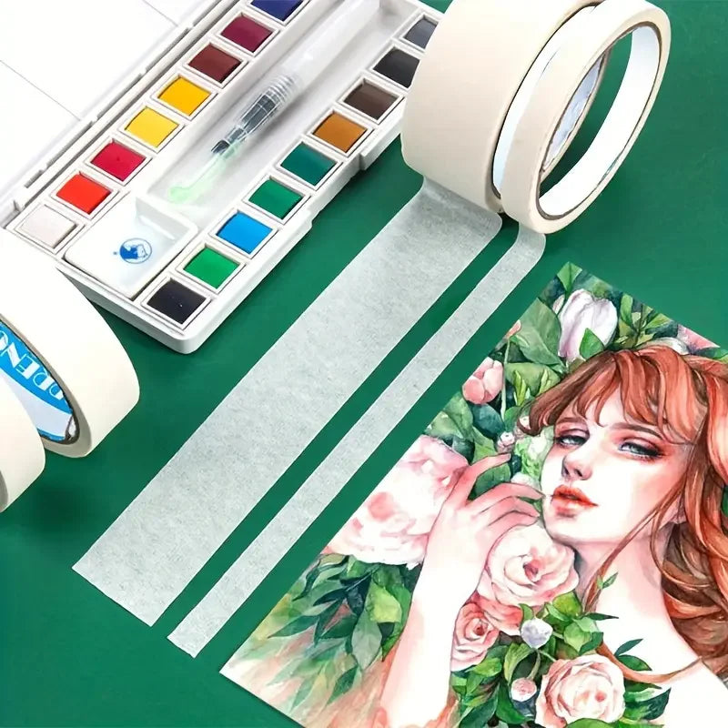 3-Roll Acid-Free Watercolor Masking Tape | 1.5, 2 & 3cm Widths Artist Masking Tape QXL