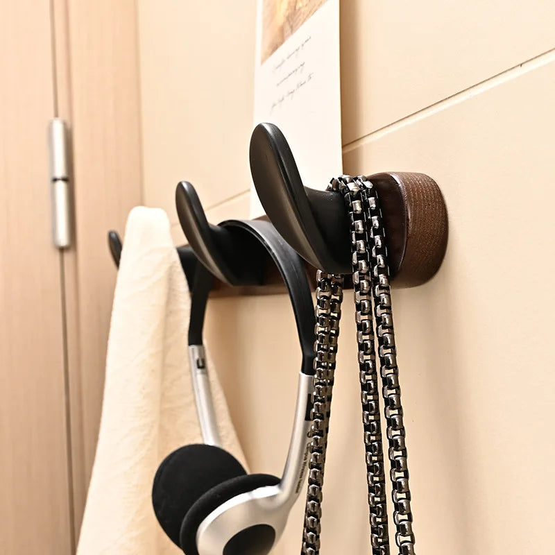 Solid Oak Wall-Mounted Coat Hook Rack | Home Organizer Wall Hook Rack QXL