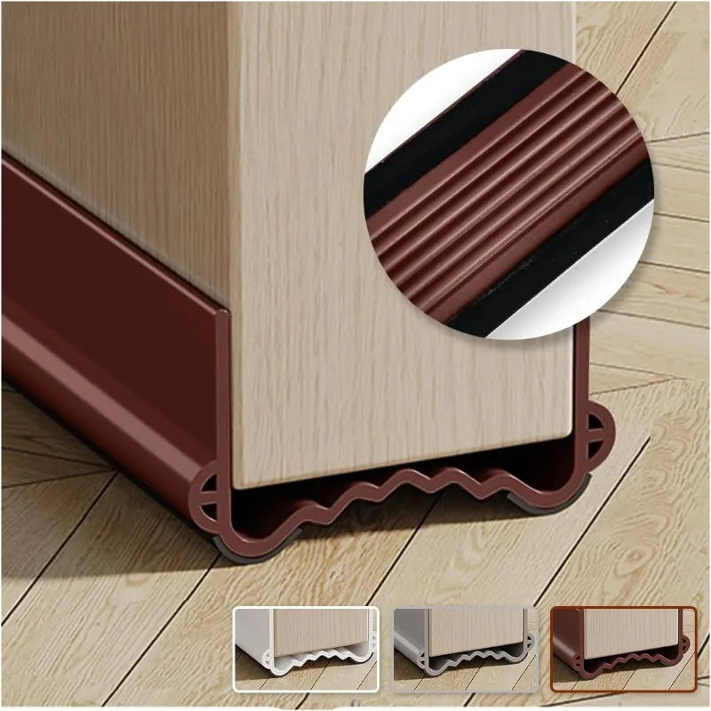 Self-Adhesive PVC Door Bottom Seal Strip | Weather Stripping Door Weather Stripping QXL Brown