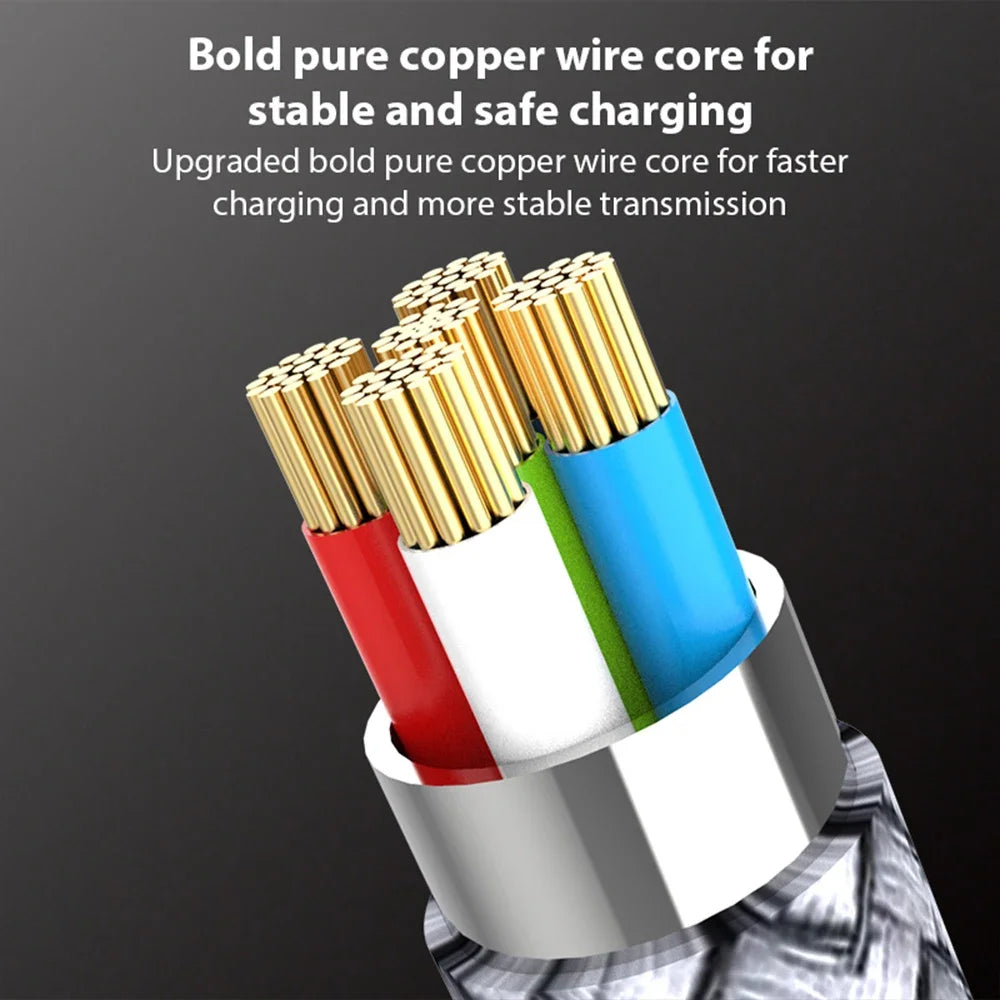 6A 90° Elbow USB-C Fast Charging Cable – 1M to 8M Braided USB-C Charging Cable QXL