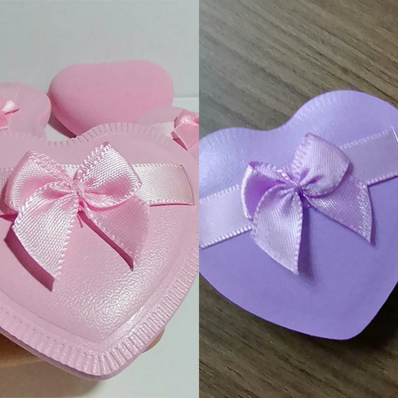 Heart Bow Air Cushion Powder Puff | Dry & Wet Makeup Sponge Makeup Powder Puff QXL Pink Purple 2Pcs