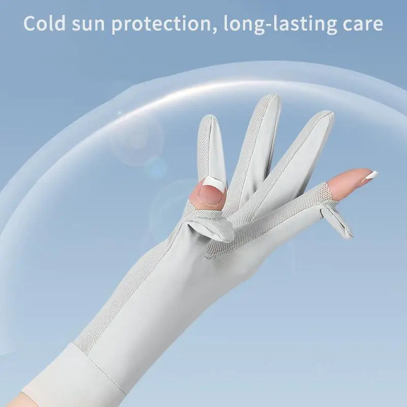 Women's Ice Silk UV Protection Gloves | Driving & Outdoor UV Sun Gloves QXL