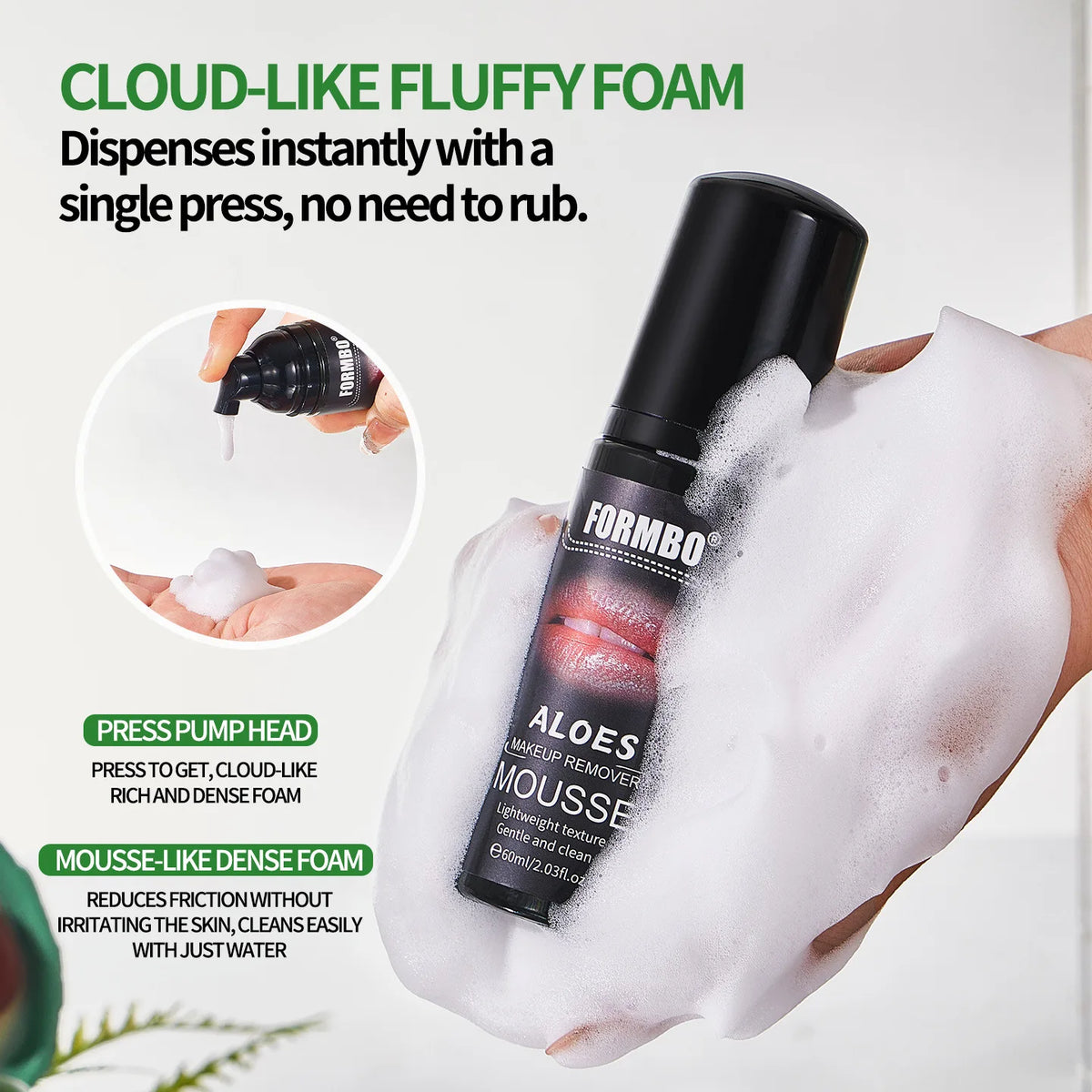 Moisturizing Foam Facial Cleanser | Cloud Mousse 60ml Foam Facial Cleanser QXL