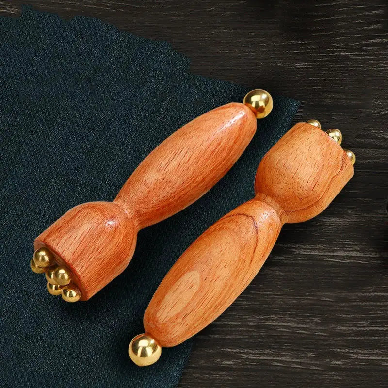 Lotus Seedpod Gua Sha Facial Massager | Rosewood & Brass Gua Sha Facial Tool QXL