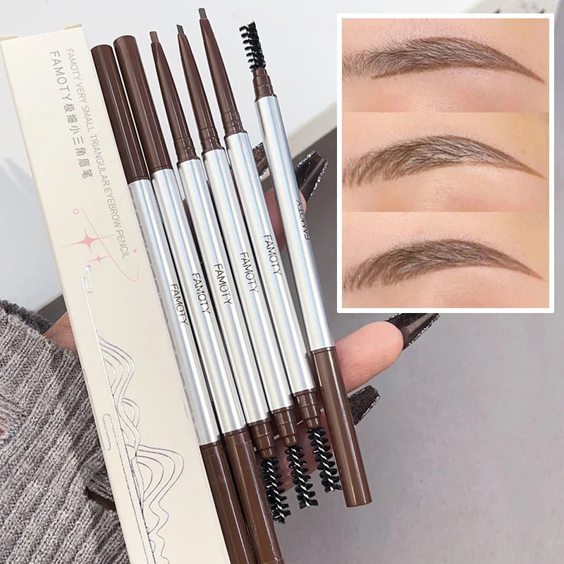 Waterproof Double-Ended Eyebrow Pencil with Spoolie Brush Eyebrow Pencil QXL