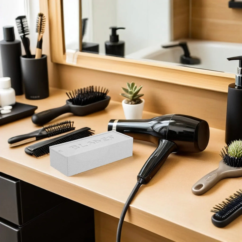 Double Compartment Clipper Blade Organizer Box | Brown Plastic Blade Storage Organizer QXL