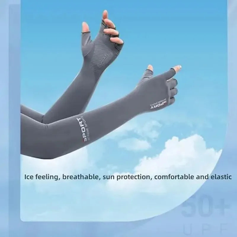 UV Protection Ice Silk Arm Sleeves | Cooling Sun Cover Sun Protection Sleeves QXL