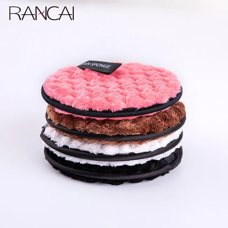 RANCAI Microfiber Makeup Remover Puff | Soft Cleansing Sponge Makeup Remover Puff QXL