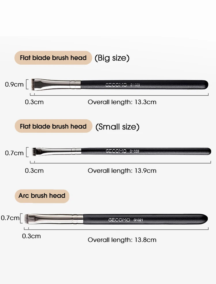 GECOMO Eyeliner & Eyebrow Brush – Flat Blade Arc Head Eye Makeup Brush QXL