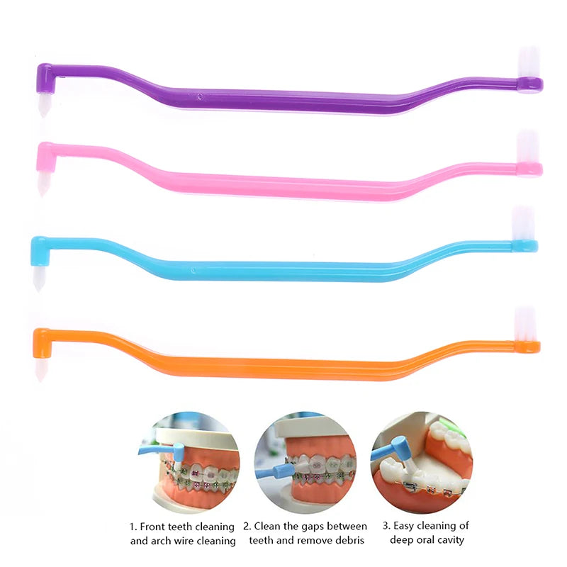 Double-Head Orthodontic Toothbrush | Soft Interdental Brush Orthodontic Toothbrush QXL