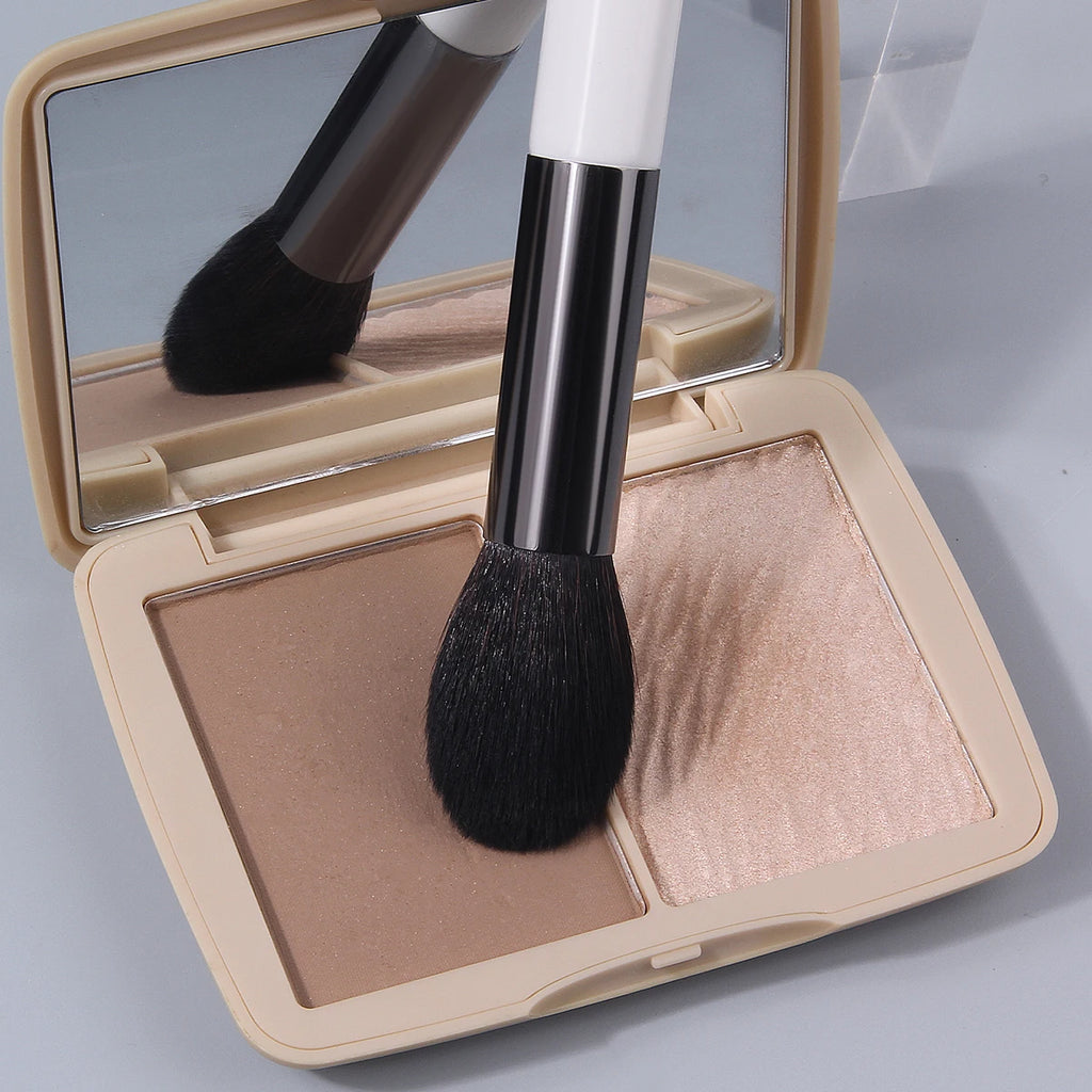 KOSSHOW Flame Blush & Highlighter Brush | Wood Handle Makeup Brush QXL