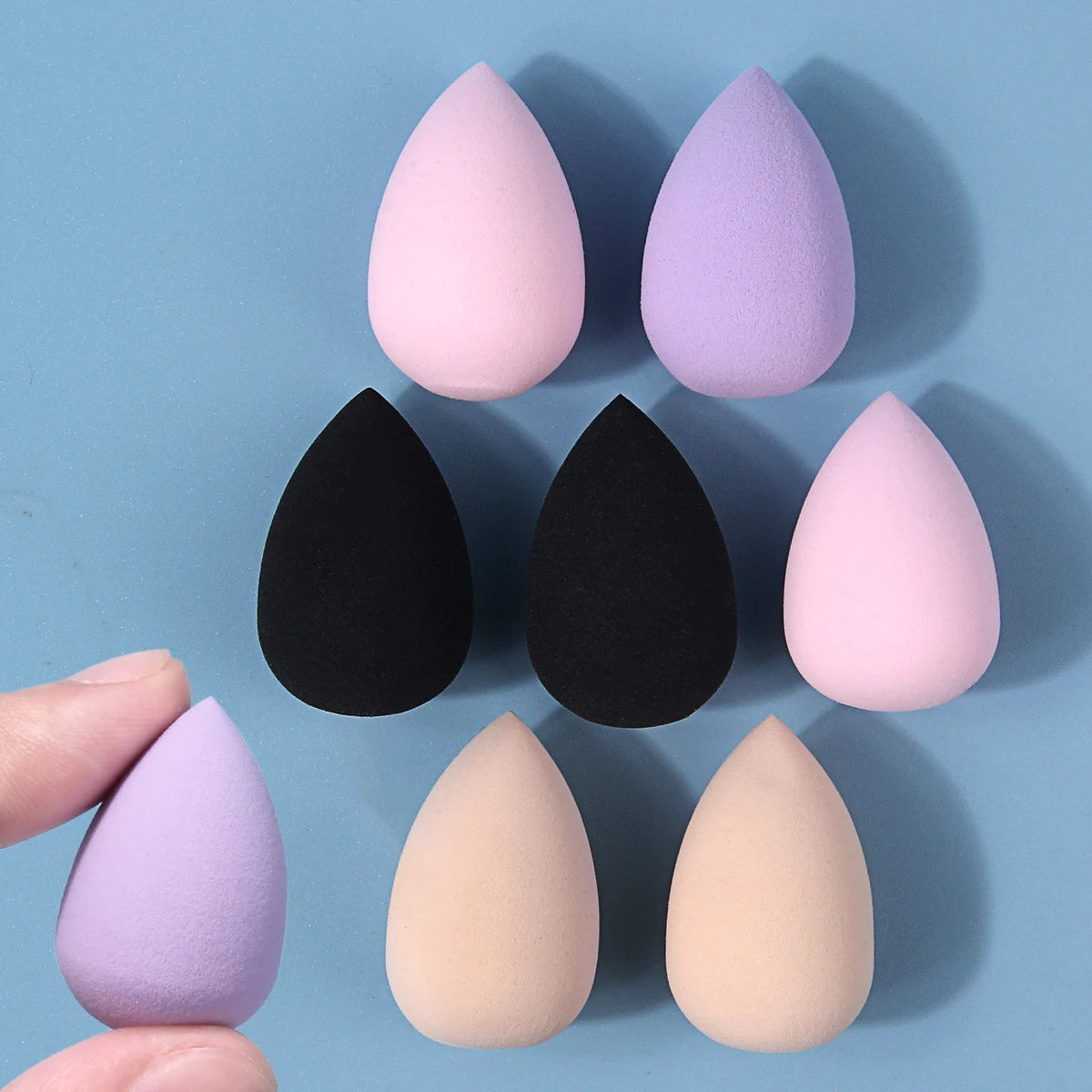 8-Pack Mini Teardrop Makeup Sponges | Multicolor Concealer Set Makeup Sponge Set QXL