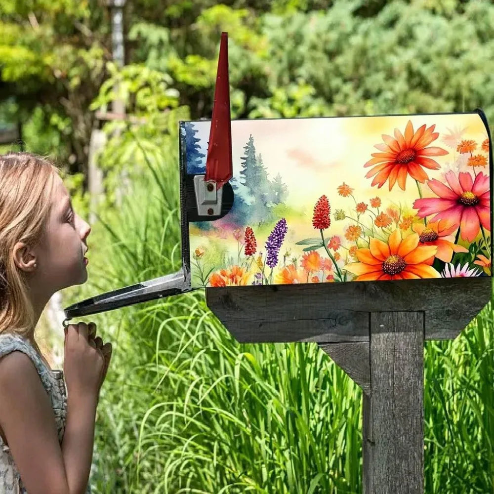Floral Waterproof Mailbox Cover Wrap | 21x18 Inch Standard Size Mailbox Cover Wrap QXL
