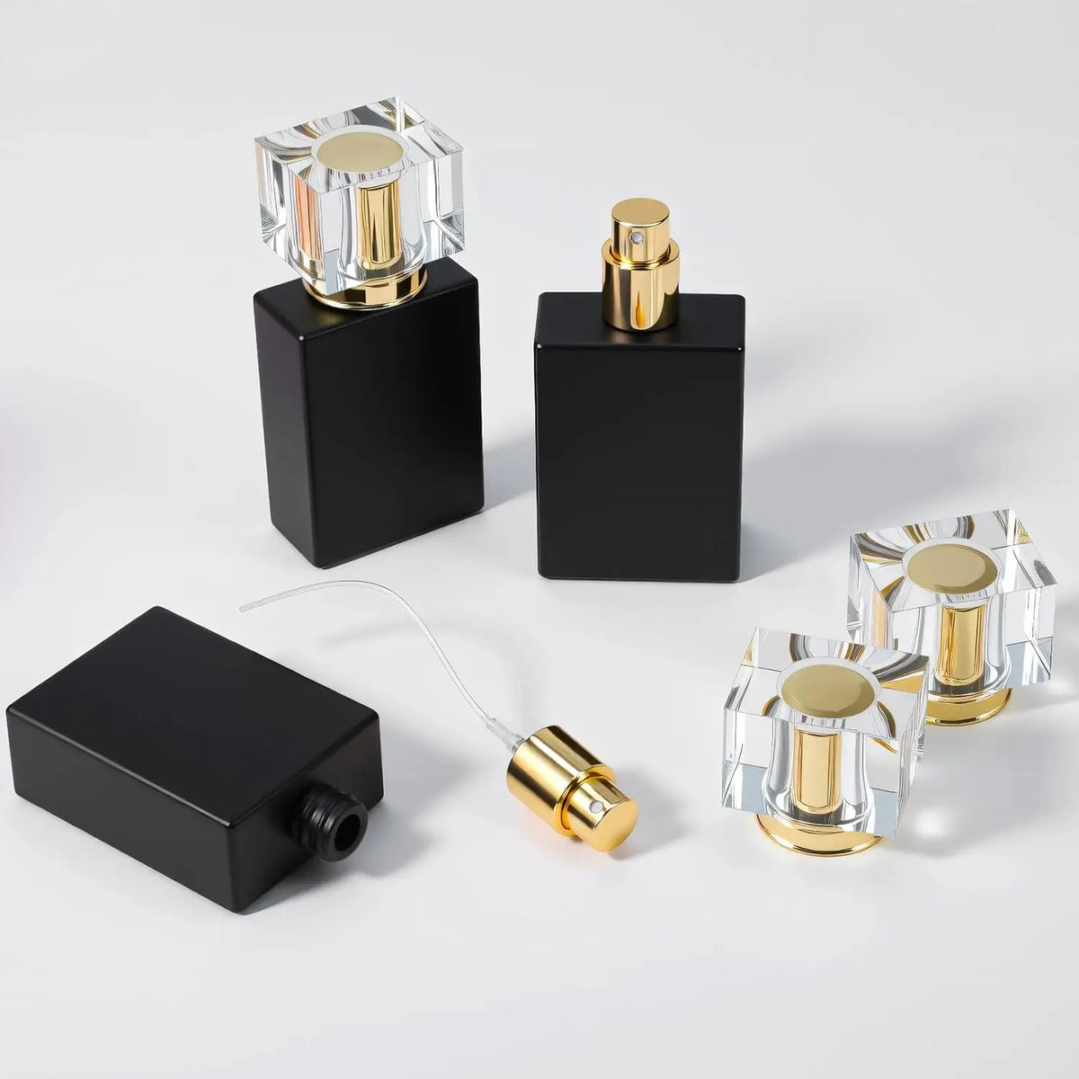 8-Pack 30ml Black Glass Fine Mist Refillable Perfume Spray Bottles Perfume Spray Bottle QXL