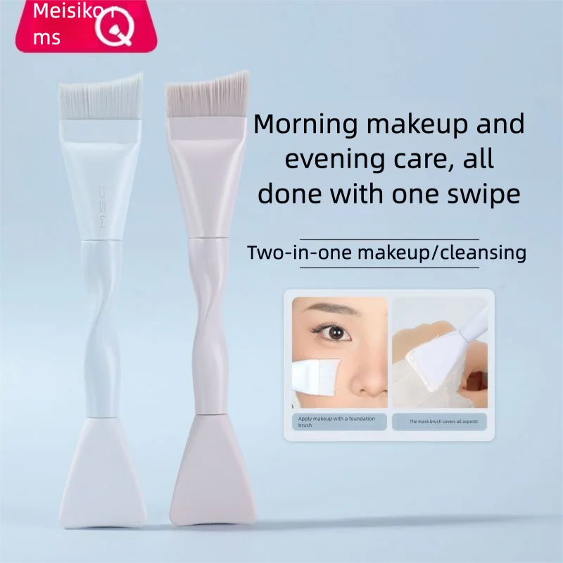 MSQ Dual-Head Foundation & Mask Brush – Angled Crease Foundation Makeup Brush QXL
