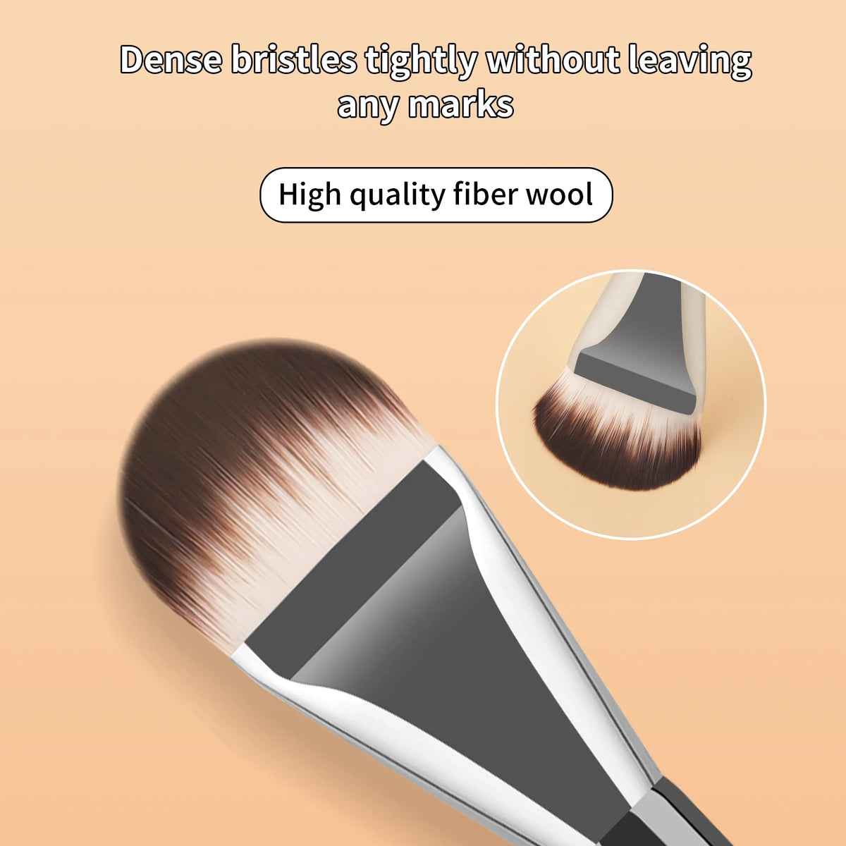 Ronshadow Foundation Brush & Triangle Powder Puff Set – 4 Pc Makeup Brush Set QXL
