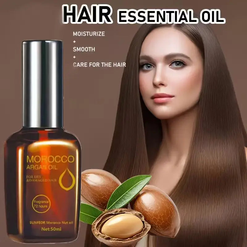 Moroccan Argan Oil Hair Serum | Smooth, Moisturize & Shine Hair Care Serum QXL