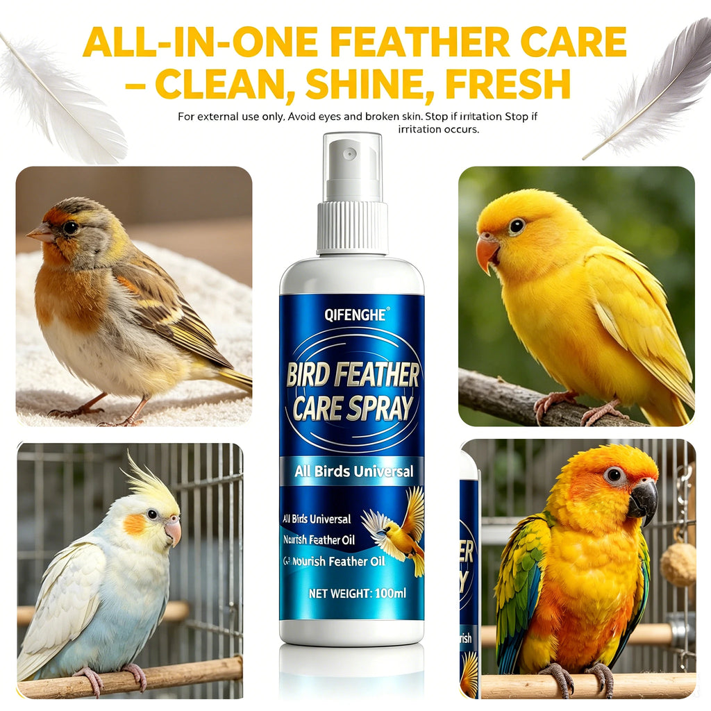 Bird Feather Care Spray – Cleans, Brightens & Nourishes Bird Grooming Spray QXL