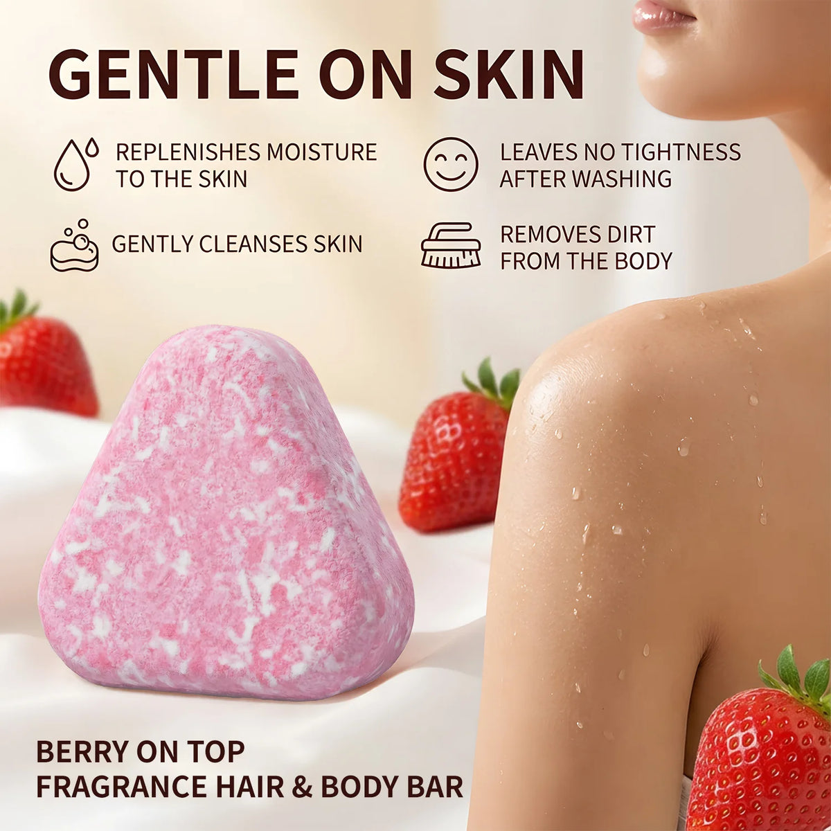 2-in-1 Fruit-Scented Handmade Shampoo & Shower Soap Bar Shampoo Soap Bar QXL