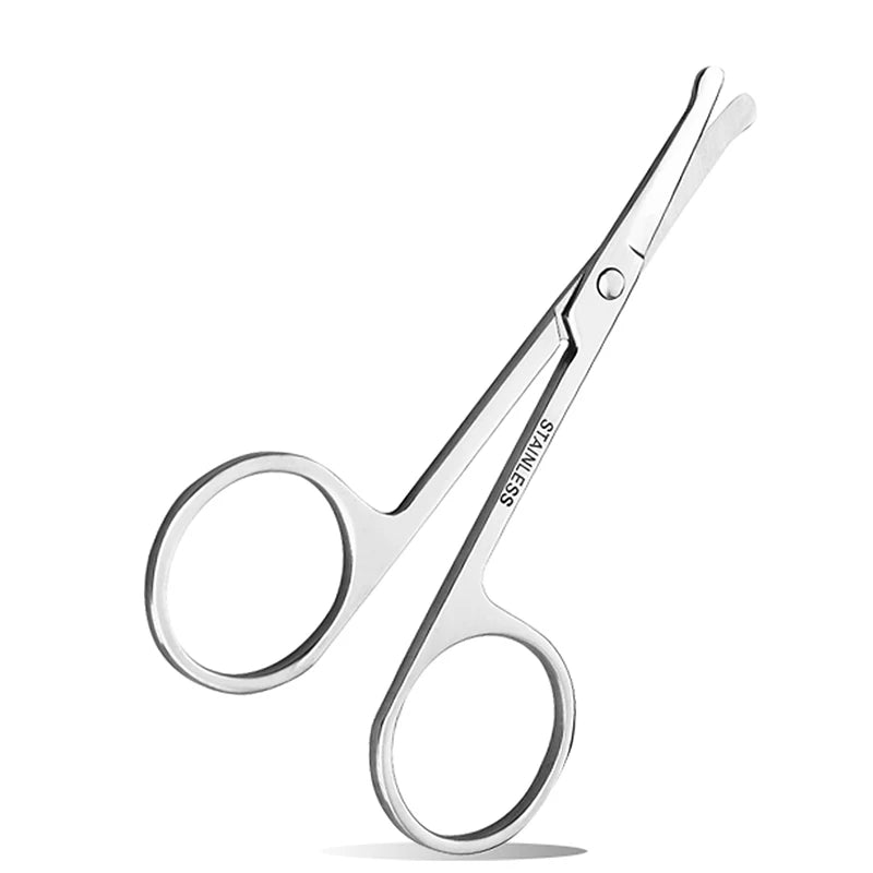 Stainless Steel Eyebrow & Nose Hair Scissors – Safety Round Tip Grooming Scissors QXL